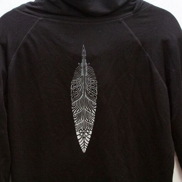 Leon Designs Bambou Cowl Neck Sweatshirt Owl & Feather Graphic XL Goth Grunge - Picture 4 of 6